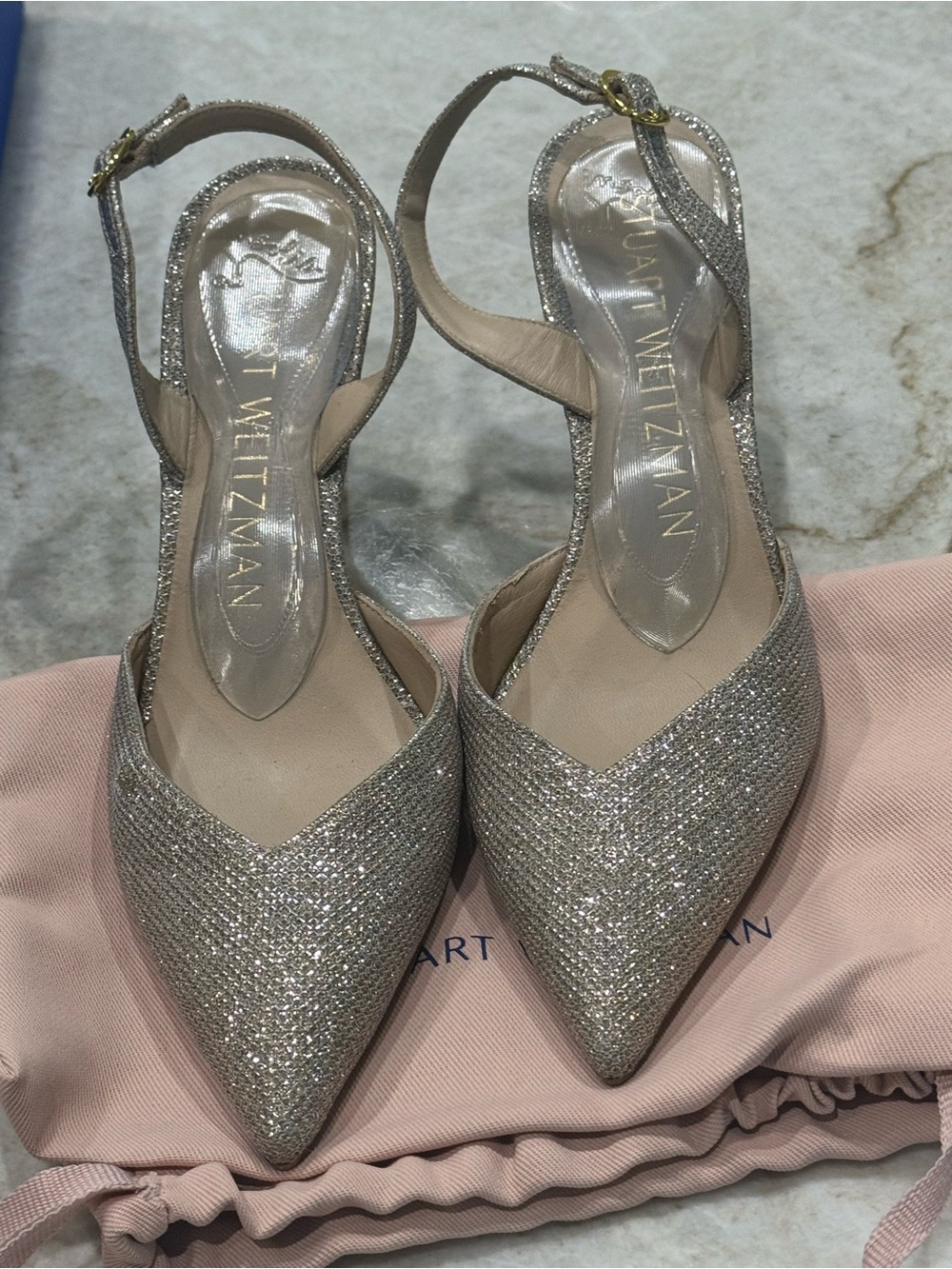 Stuart Weitzman Julia sling pump champagne